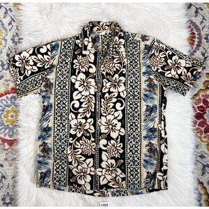 Vintage Hawaii USA Shirt Men's L Short Sleeve 100% Cotton Pocket Casual